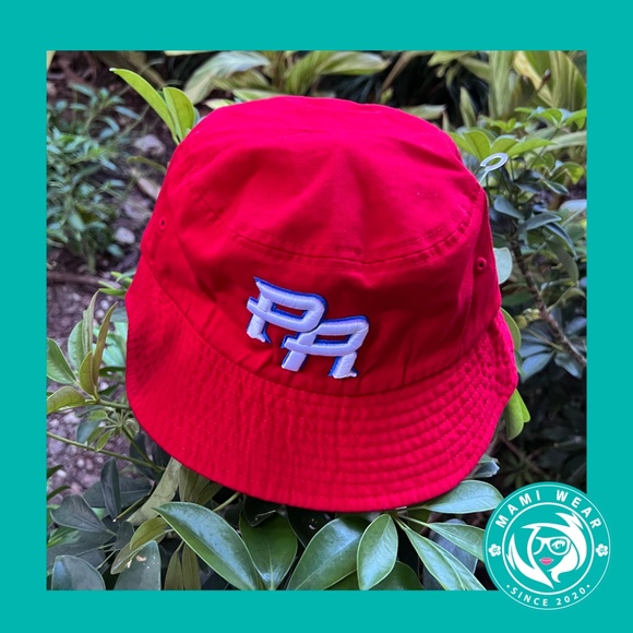 Red Puerto Rico PR Team Logo Bucket Hat - Picture 2 of 2